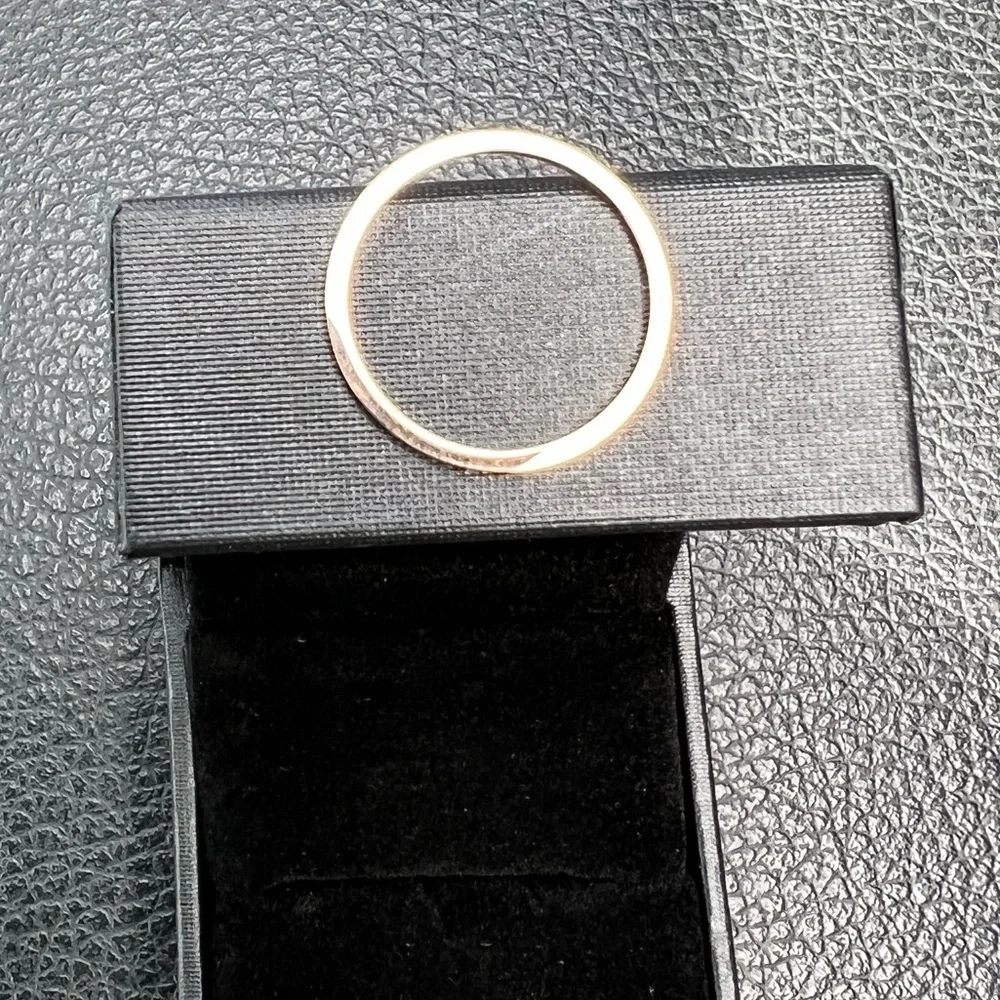 Rose Gold Unisex Gender Neutral Wedding Engagement Promise Ring Band Minimalist